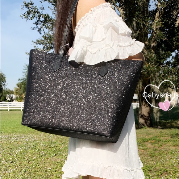 Glitter✨Kate Spade Large Tote Black - Picture 2 of 4